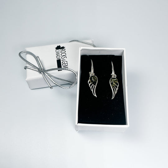Green Amber Sun Dangle Earrings-Rocks and Gems Canada