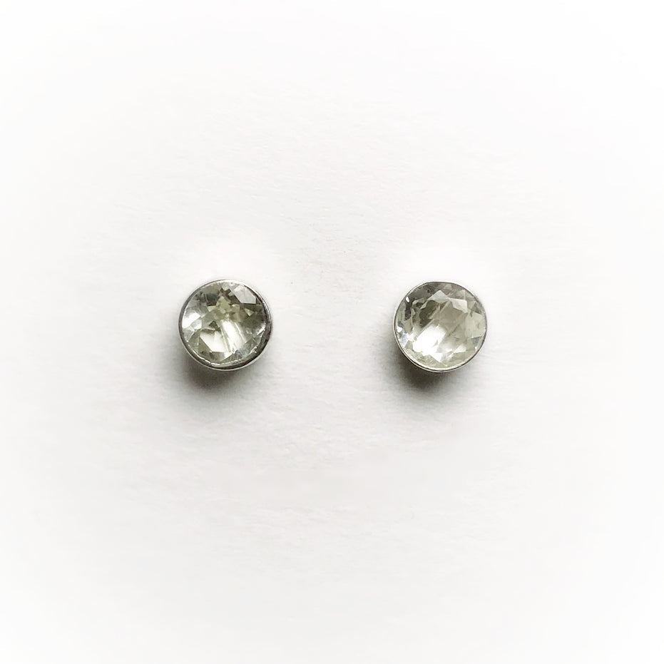 Green Amethyst Stud Earrings - Rocks and Gems Canada