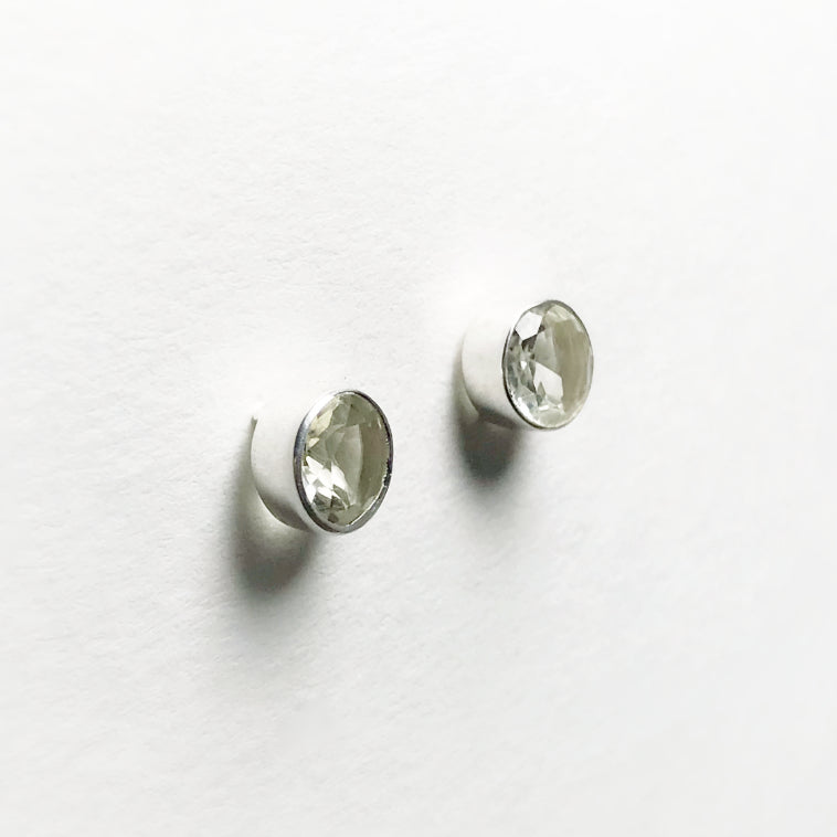 Green Amethyst Stud Earrings - Rocks and Gems Canada