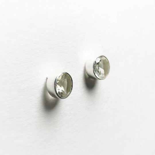 Green Amethyst Stud Earrings - Rocks and Gems Canada