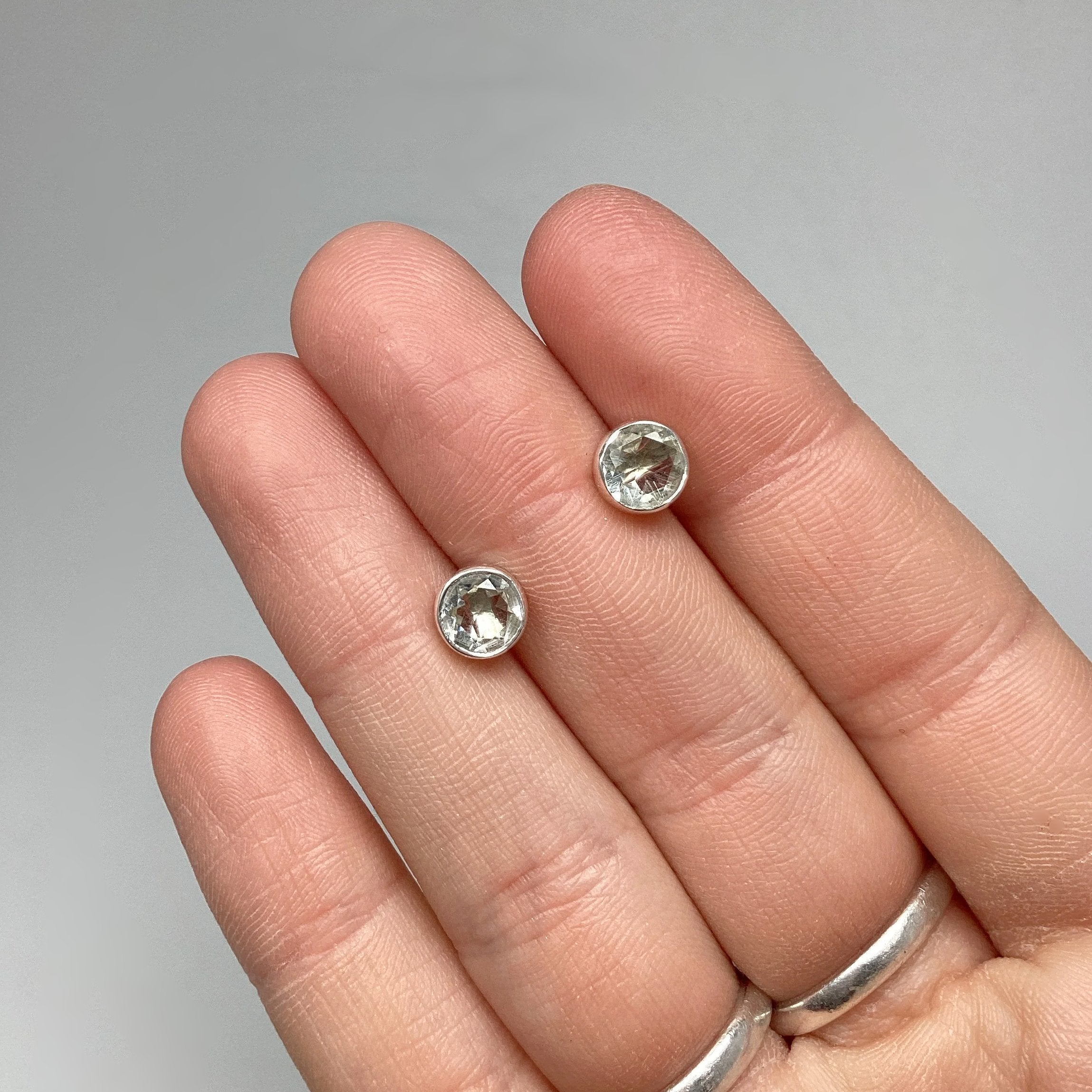 Green Amethyst Stud Earrings - Rocks and Gems Canada