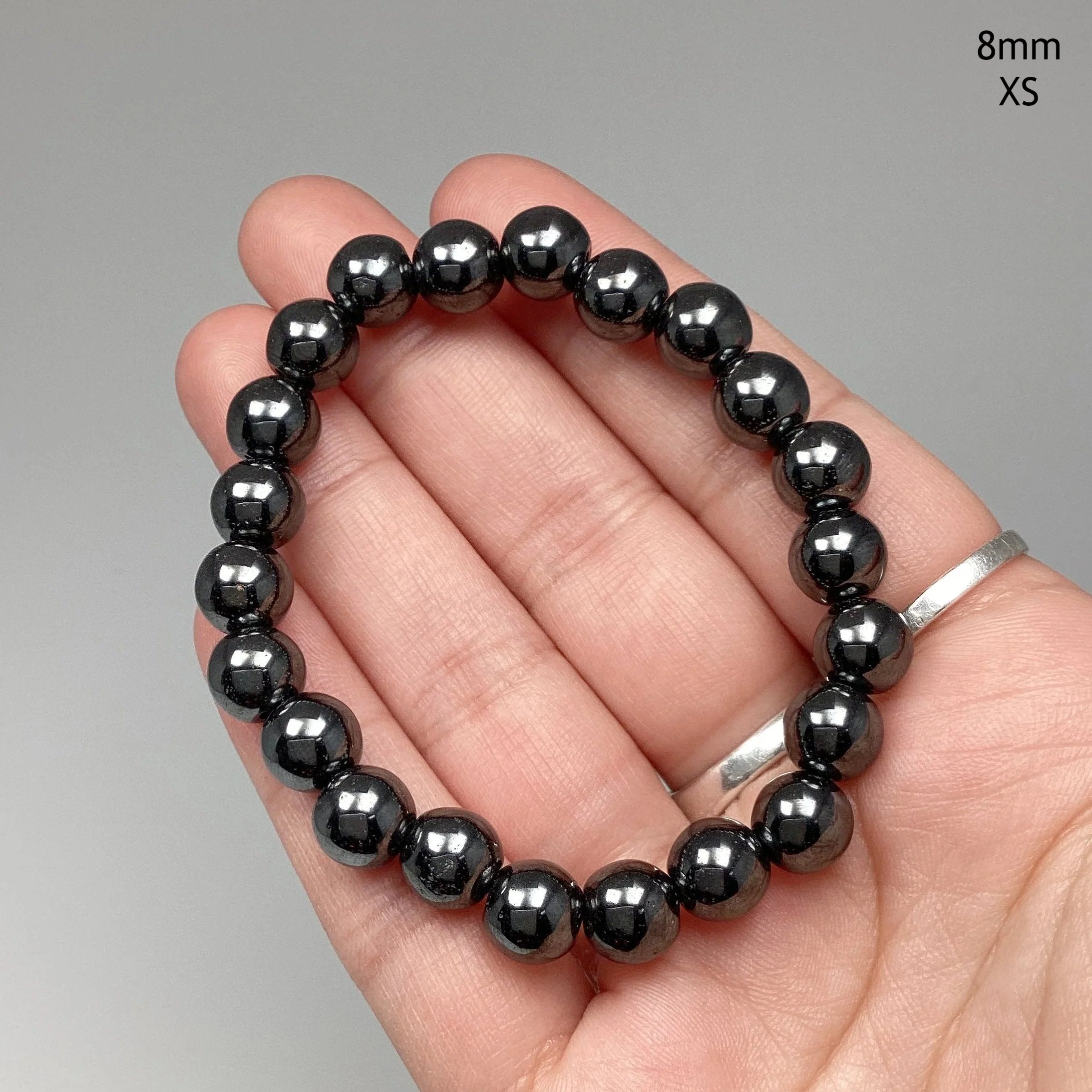 Hematite Beaded Bracelet Hematite Extra Small 8mm