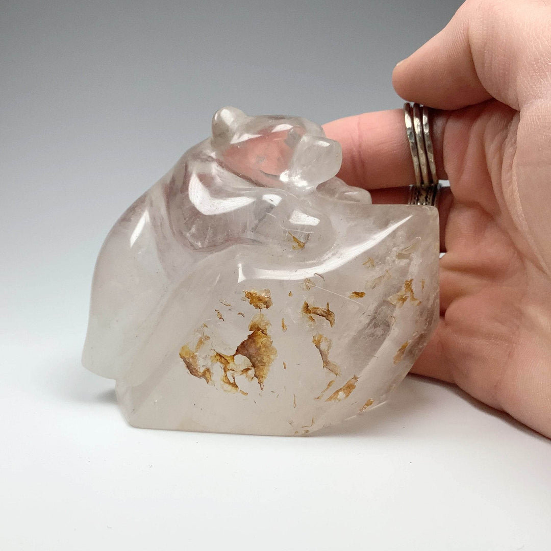 Hematoid Quartz Bear Carving-Rocks and Gems Canada