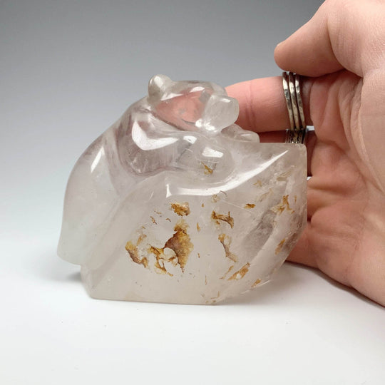 Hematoid Quartz Bear Carving-Rocks and Gems Canada