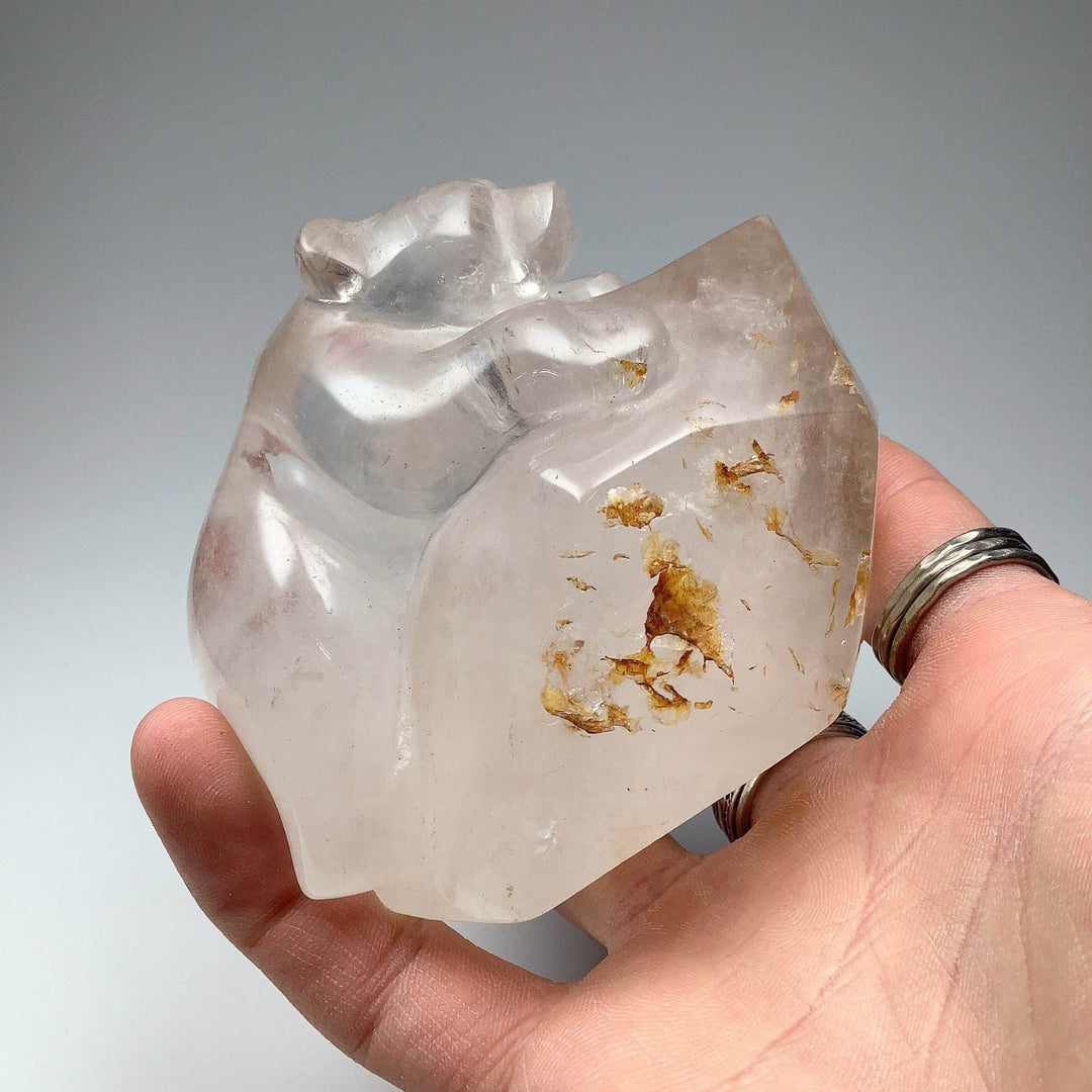 Hematoid Quartz Bear Carving-Rocks and Gems Canada