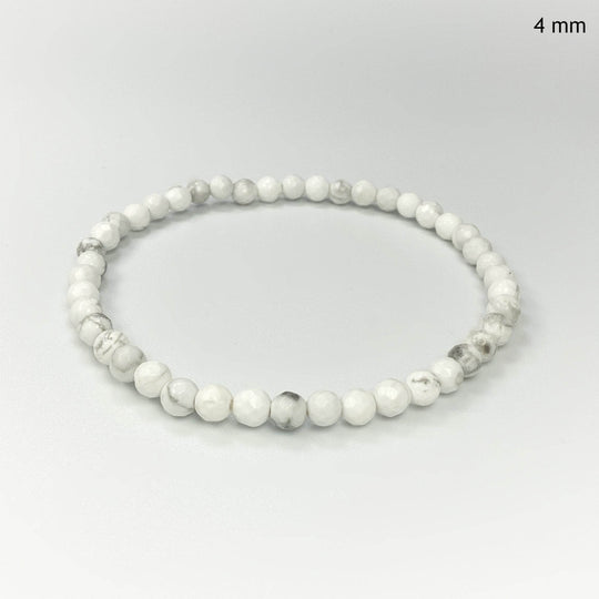 Howlite Faceted Beaded Bracelet-Rocks and Gems Canada