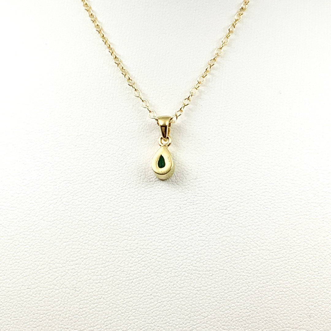 Gold Plated Emerald Pendant