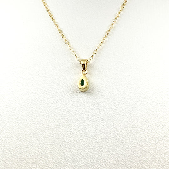 Gold Plated Emerald Pendant