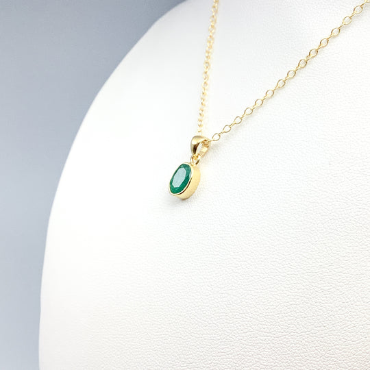 Gold Plated Emerald Pendant