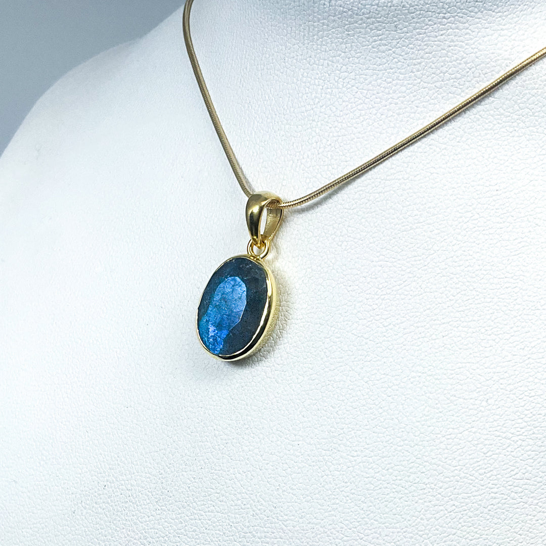 Labradorite Gold Finish Pendant