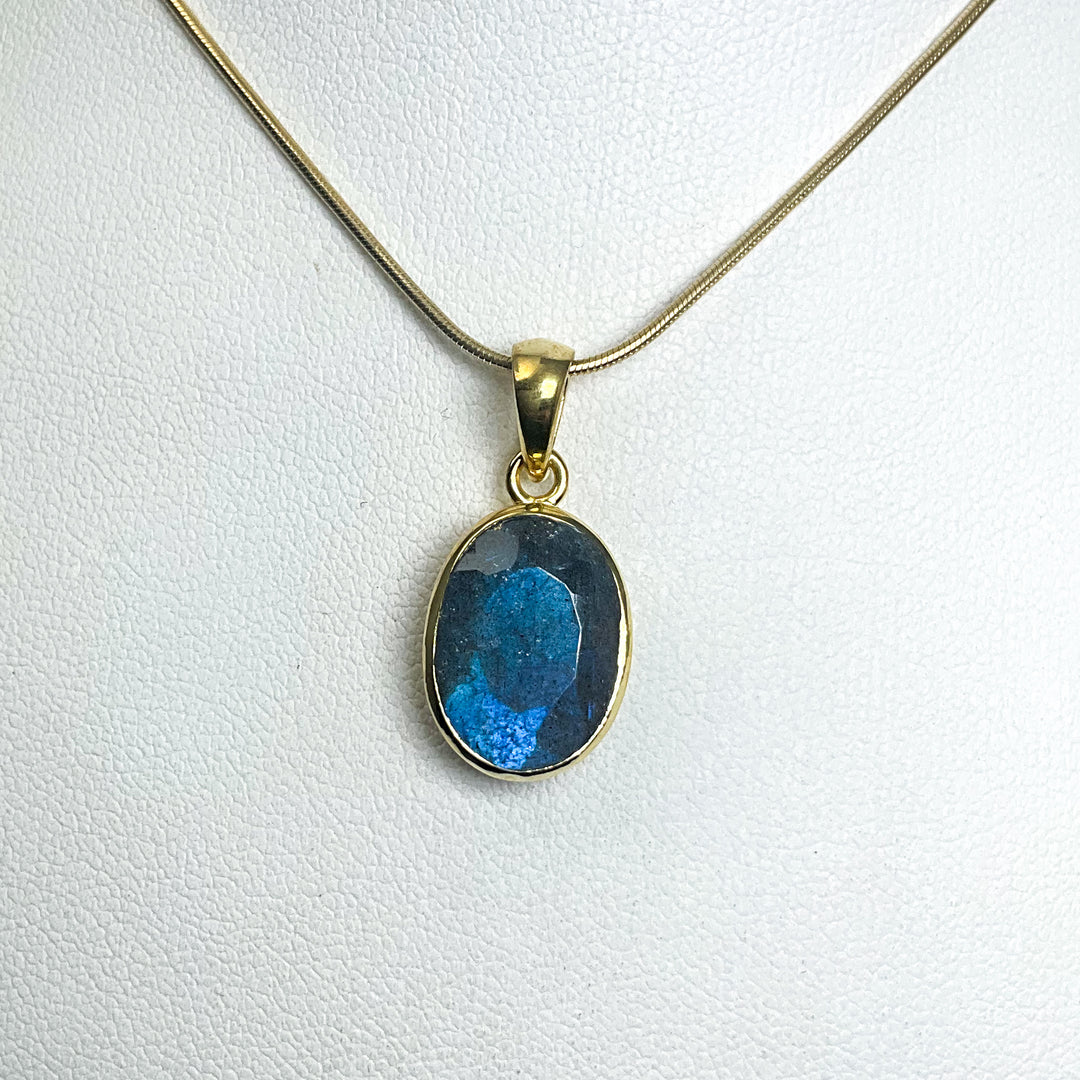 Labradorite Gold Finish Pendant