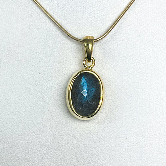 Labradorite Gold Finish Pendant