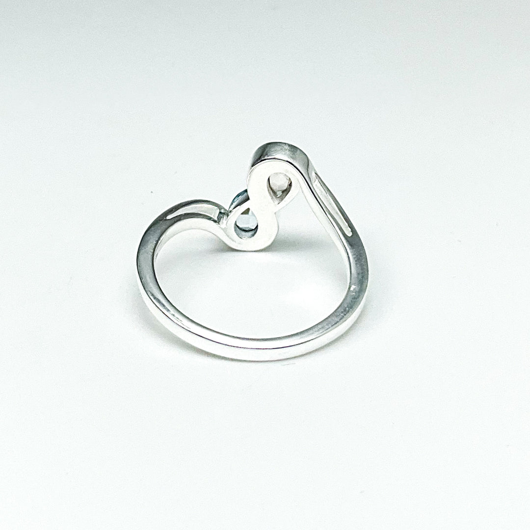 Rainbow Moonstone and Blue Topaz Ring