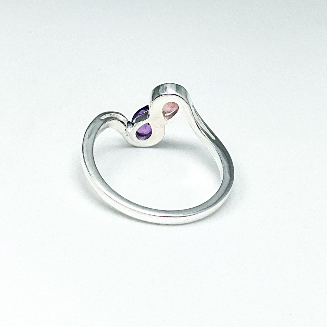 Amethyst and Rose Quartz Ring - Rocks and Gems Canada