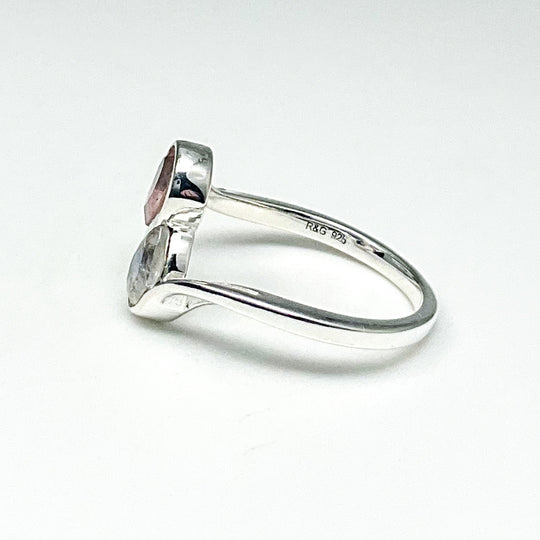Rainbow Moonstone and Rose Quartz Ring (Copy) - Rocks and Gems Canada