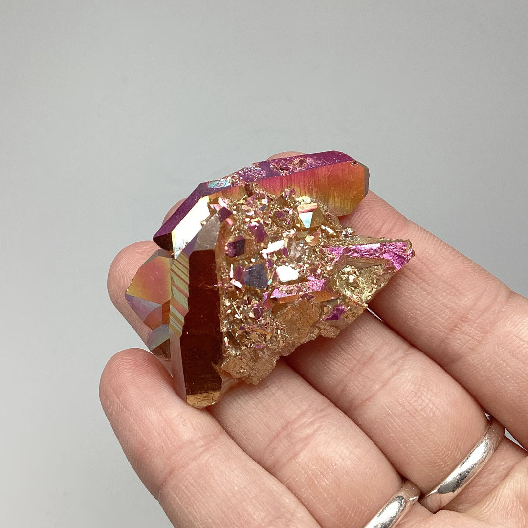 Sunset Aura Quartz Cluster - Rocks and Gems Canada