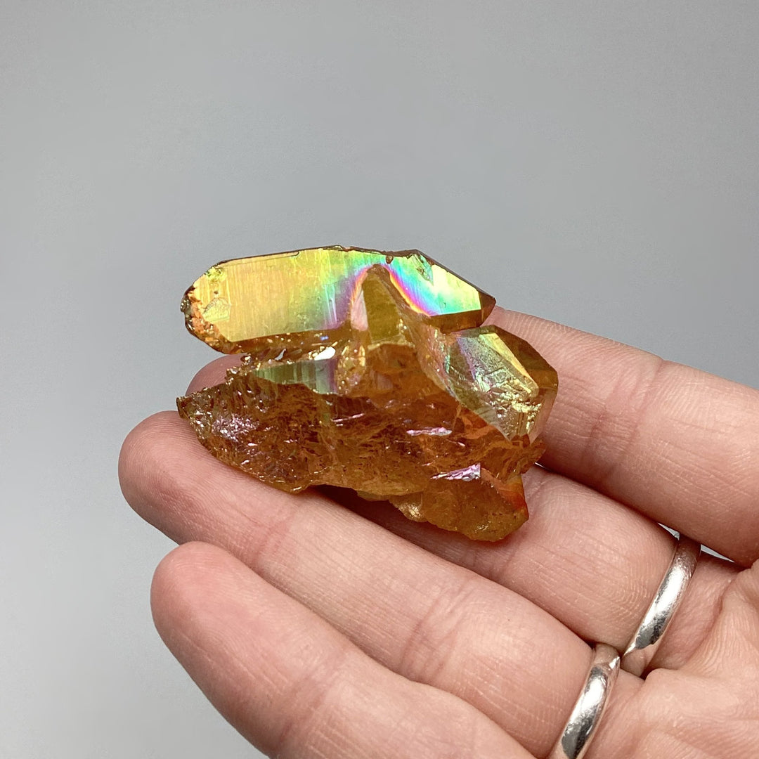 Sunset Aura Quartz Cluster - Rocks and Gems Canada