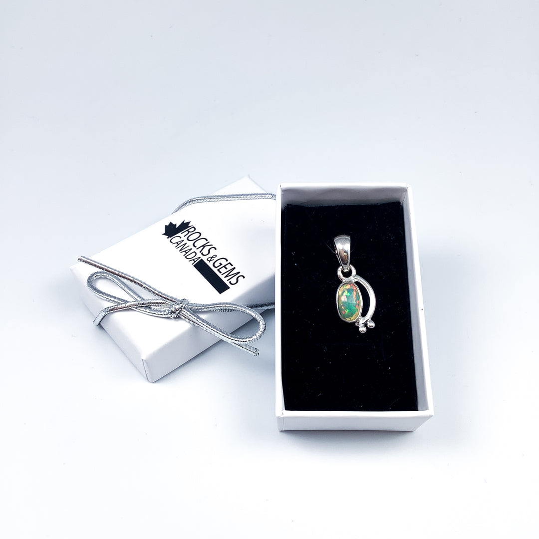 Fire Opal Pendant - Rocks and Gems Canada