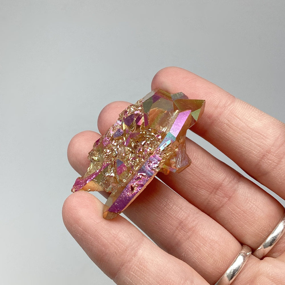 Sunset Aura Quartz Cluster - Rocks and Gems Canada