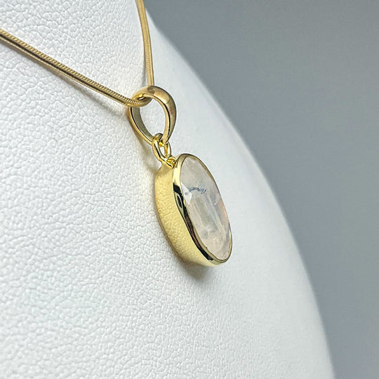 Rainbow Moonstone Gold Finish Pendant (Copy) - Rocks and Gems Canada