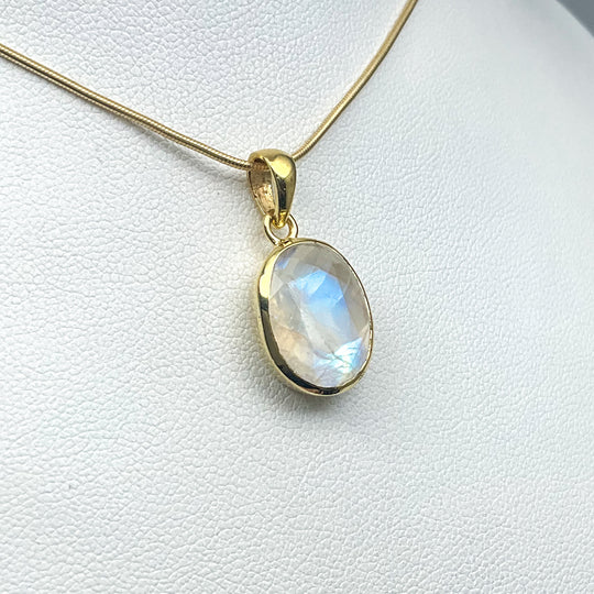 Rainbow Moonstone Gold Finish Pendant (Copy) - Rocks and Gems Canada