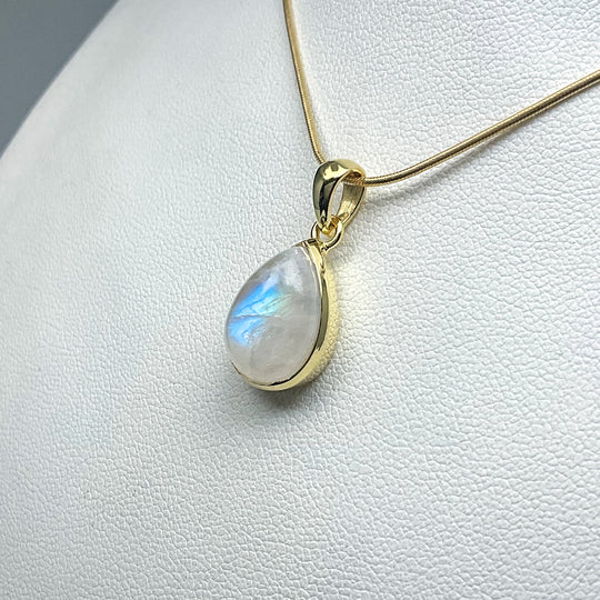 Rainbow Moonstone Gold Finish Pendant (Copy) - Rocks and Gems Canada