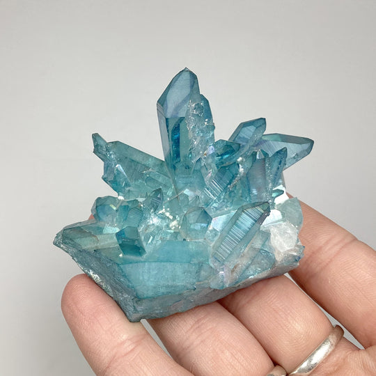 Aqua Aura Quartz Cluster - Rocks and Gems Canada