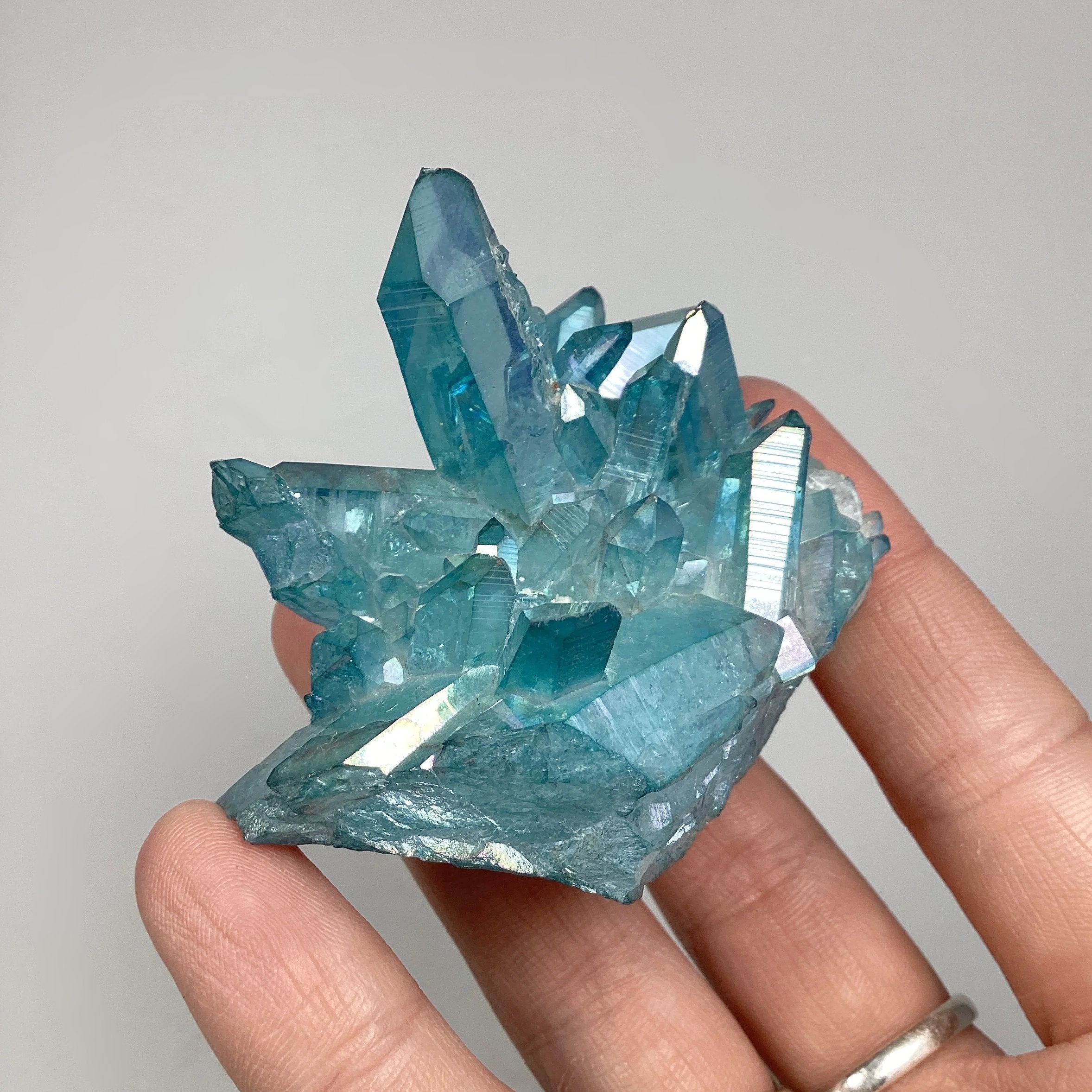 Aqua Aura Quartz Cluster - Rocks and Gems Canada