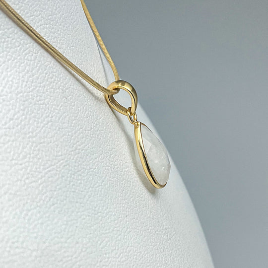 Rainbow Moonstone Gold Finish Pendant (Copy) - Rocks and Gems Canada