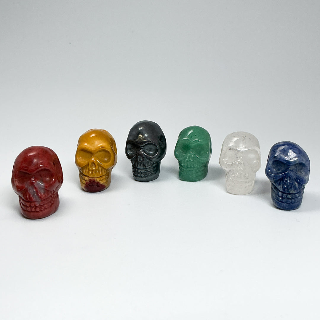 Hand Carved Stone Skull Drilled Pendant