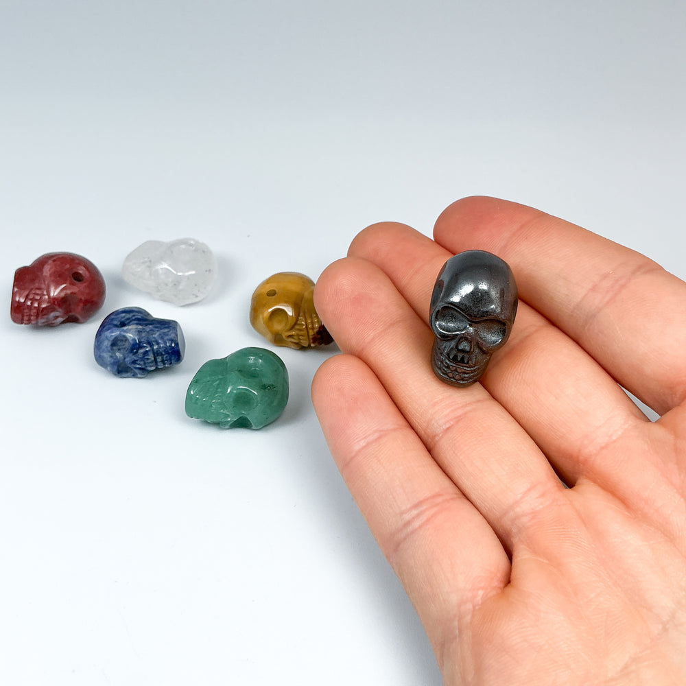 Hand Carved Stone Skull Drilled Pendant
