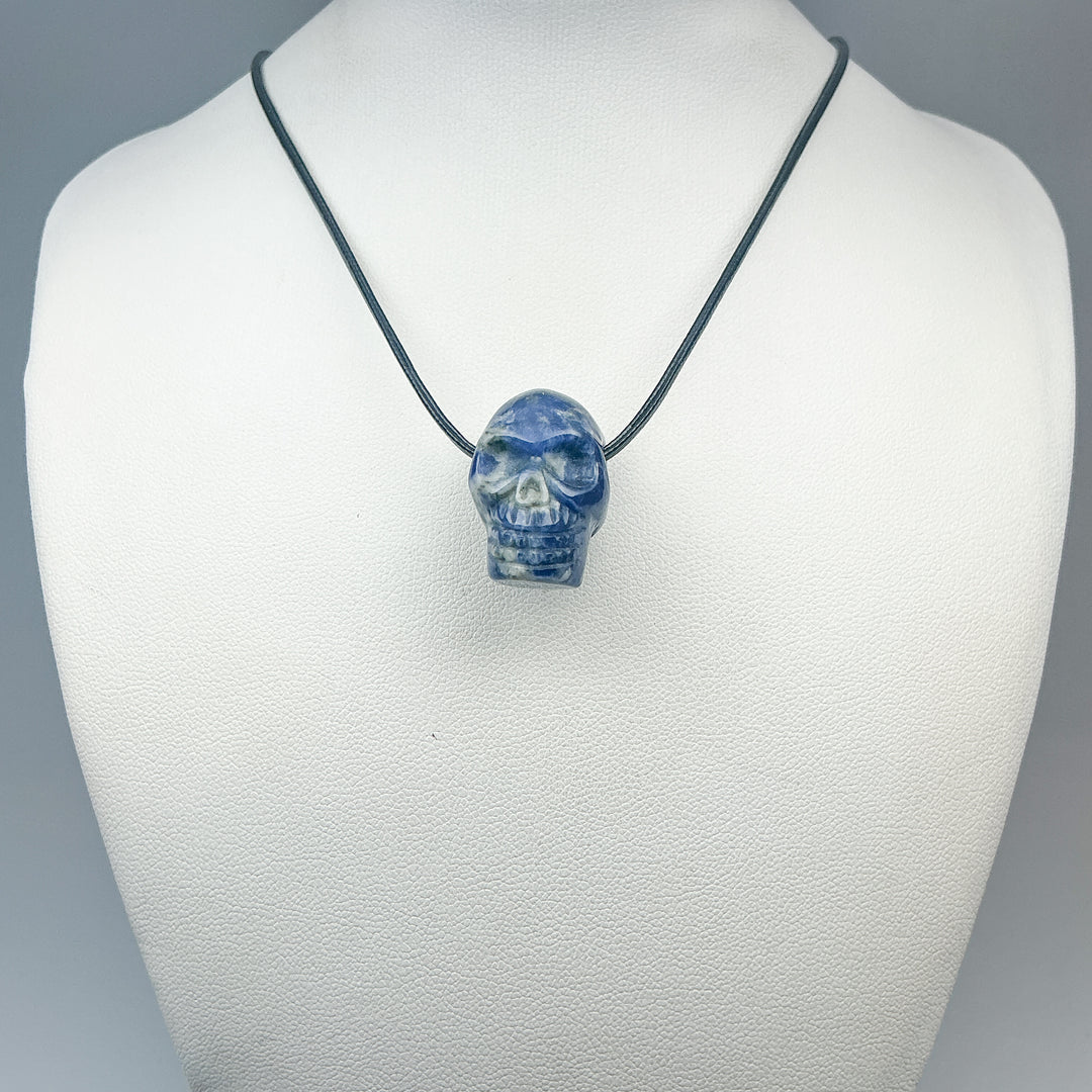 Hand Carved Stone Skull Drilled Pendant