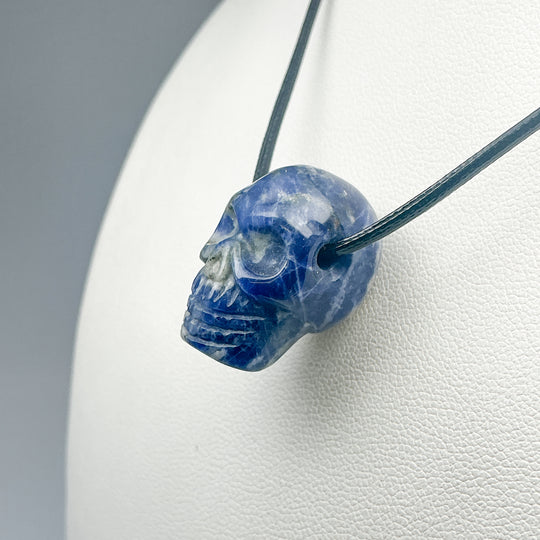 Hand Carved Stone Skull Drilled Pendant