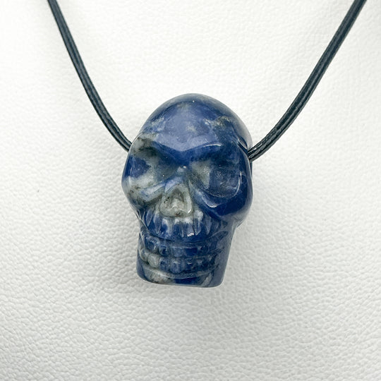 Hand Carved Stone Skull Drilled Pendant