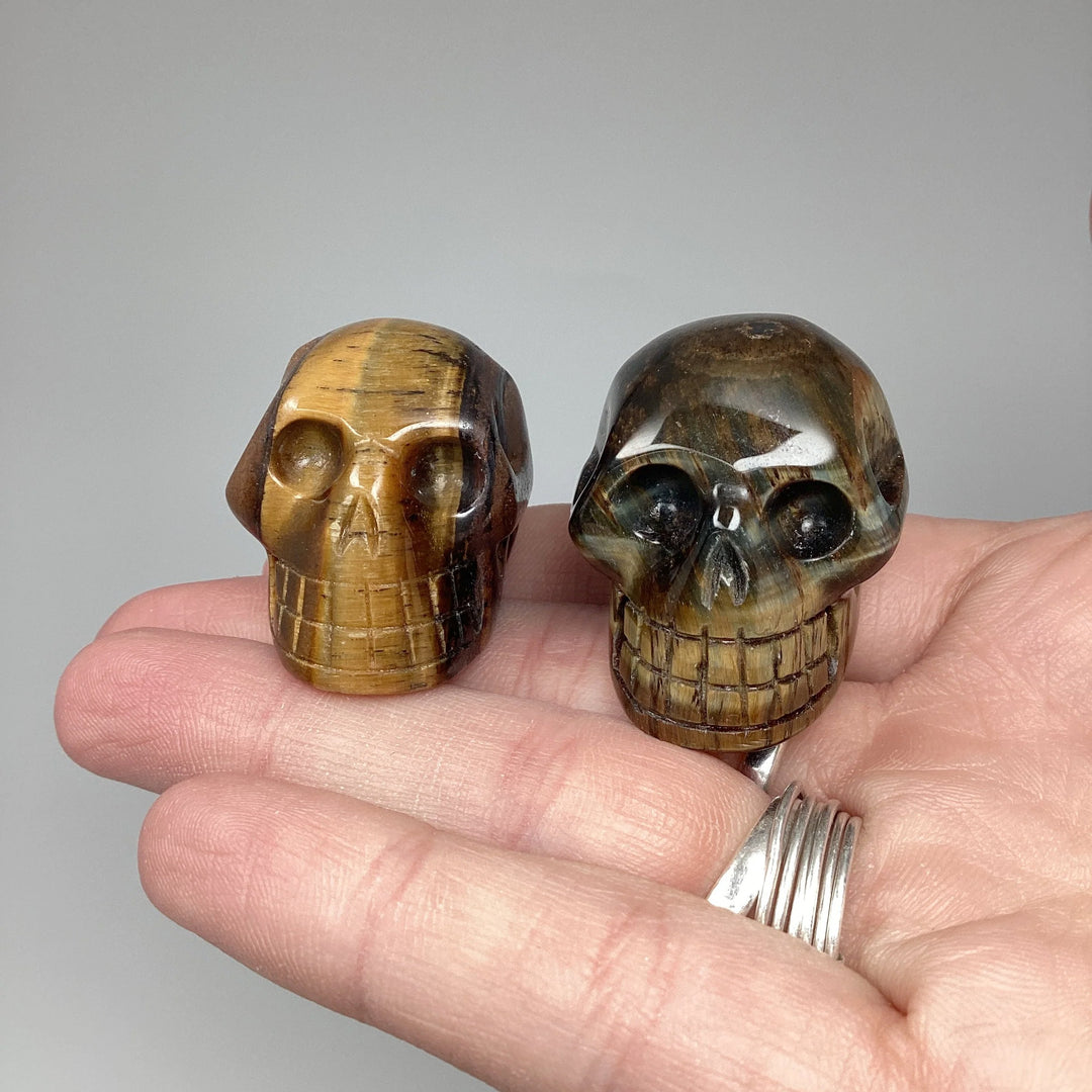Carved Tiger Eye Skull - Rocks and Gems Canada