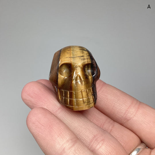 Carved Tiger Eye Skull - Rocks and Gems Canada