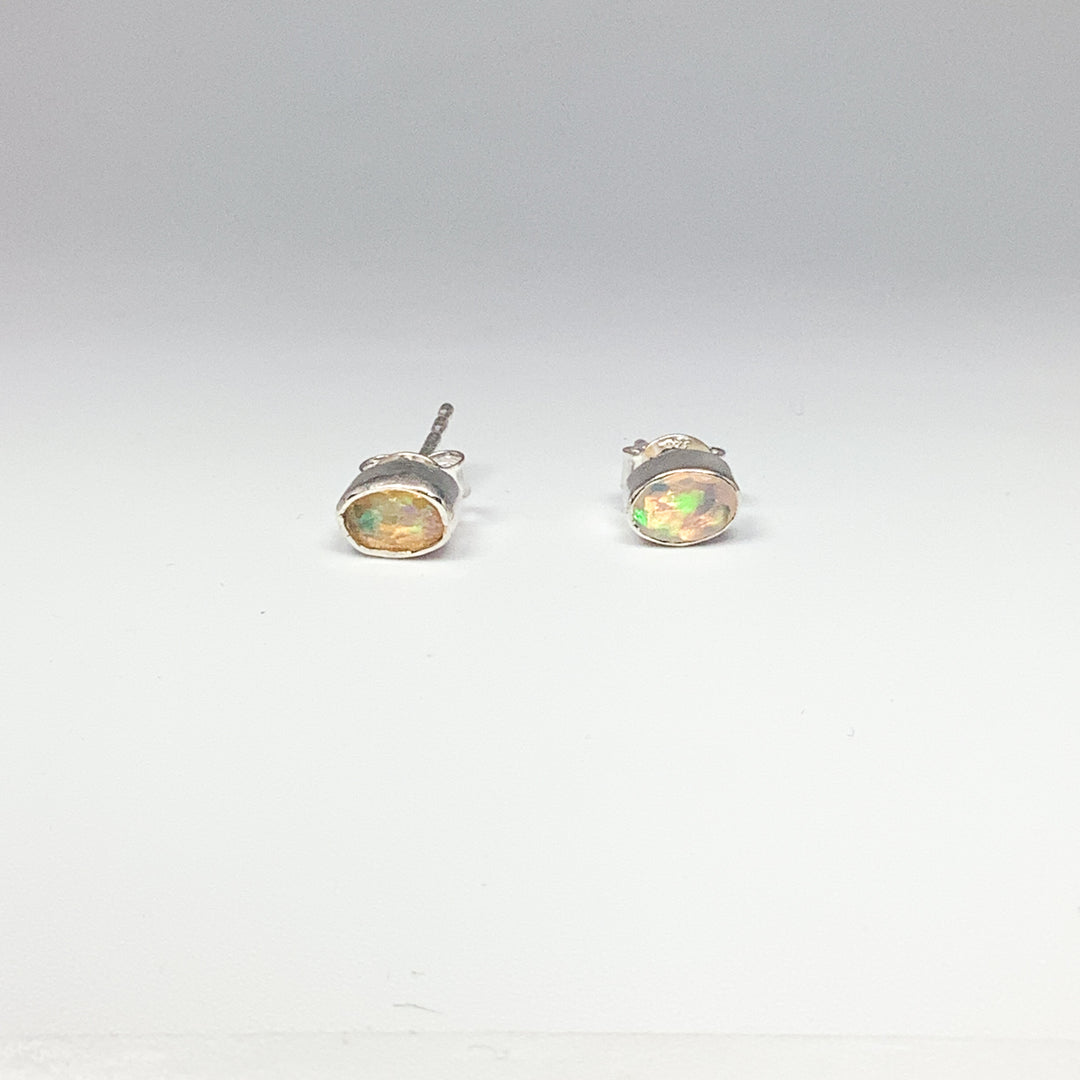 Fire Opal Studs Earrings - Rocks and Gems Canada