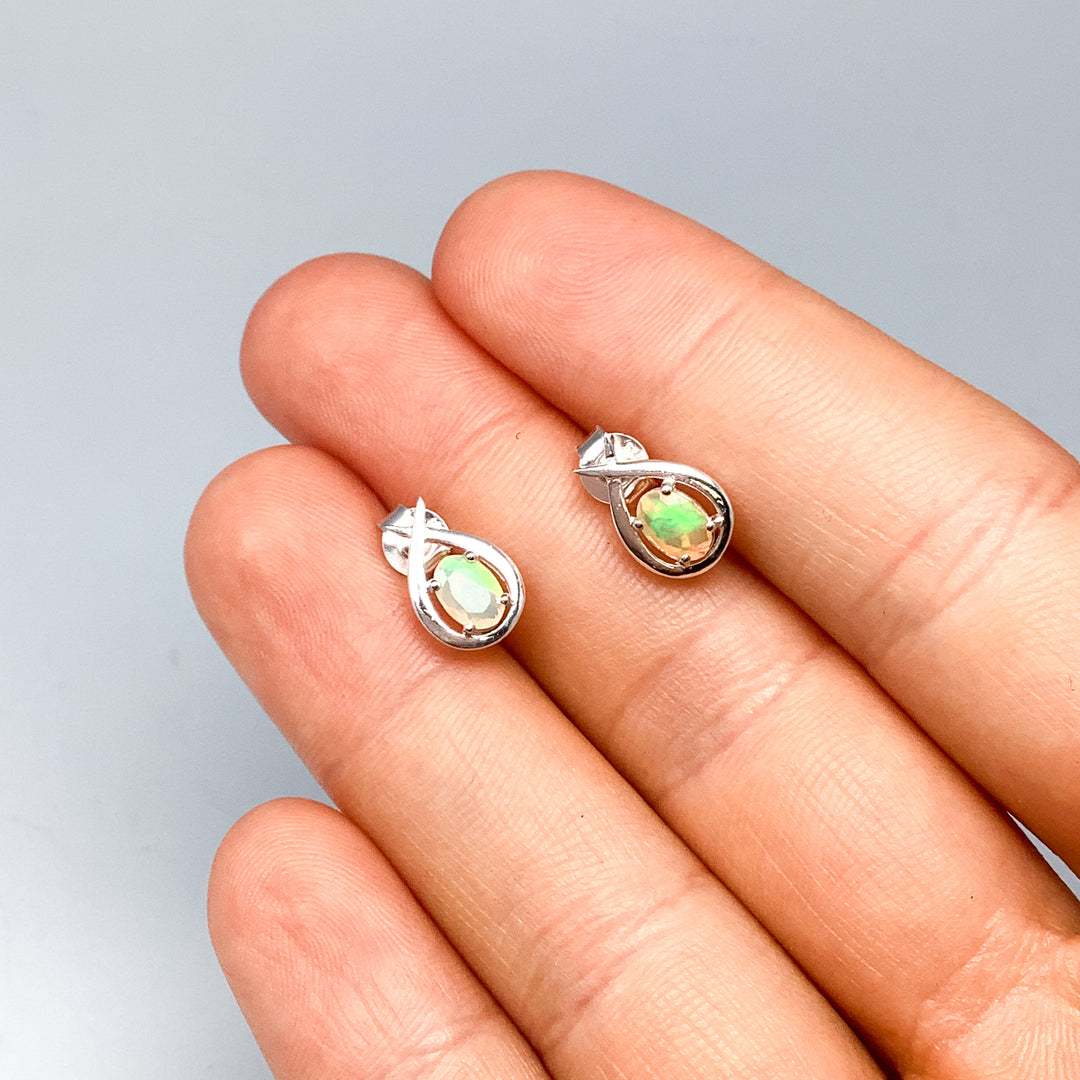 Fire Opal Studs Earrings