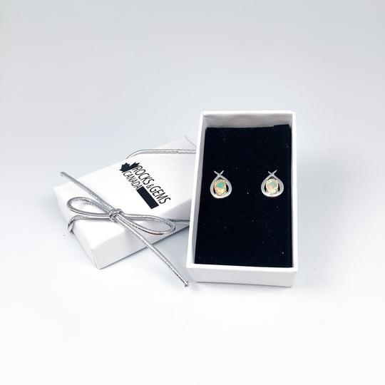 Fire Opal Studs Earrings