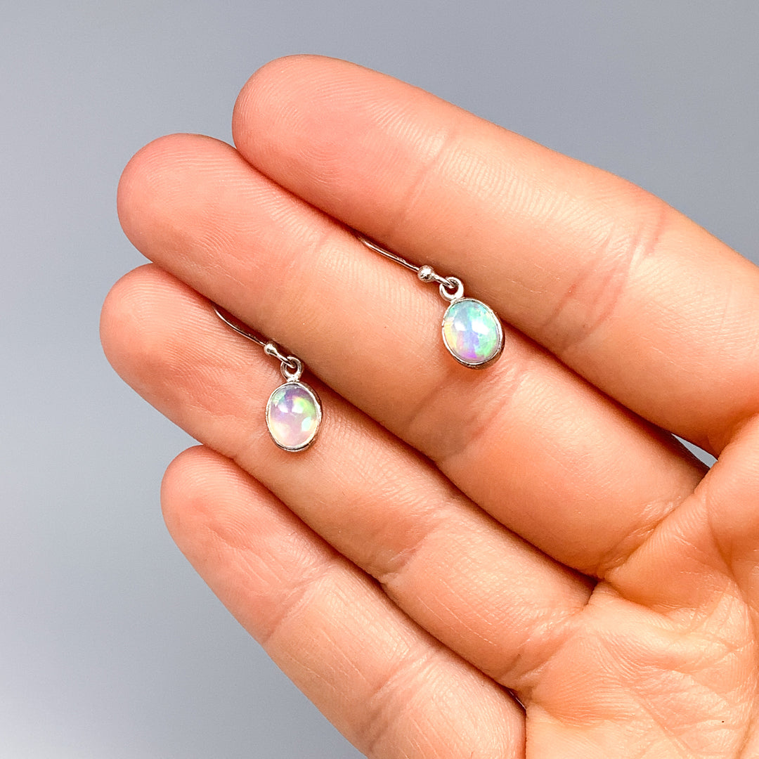 Ethiopian Fire Opal Dangle Earrings