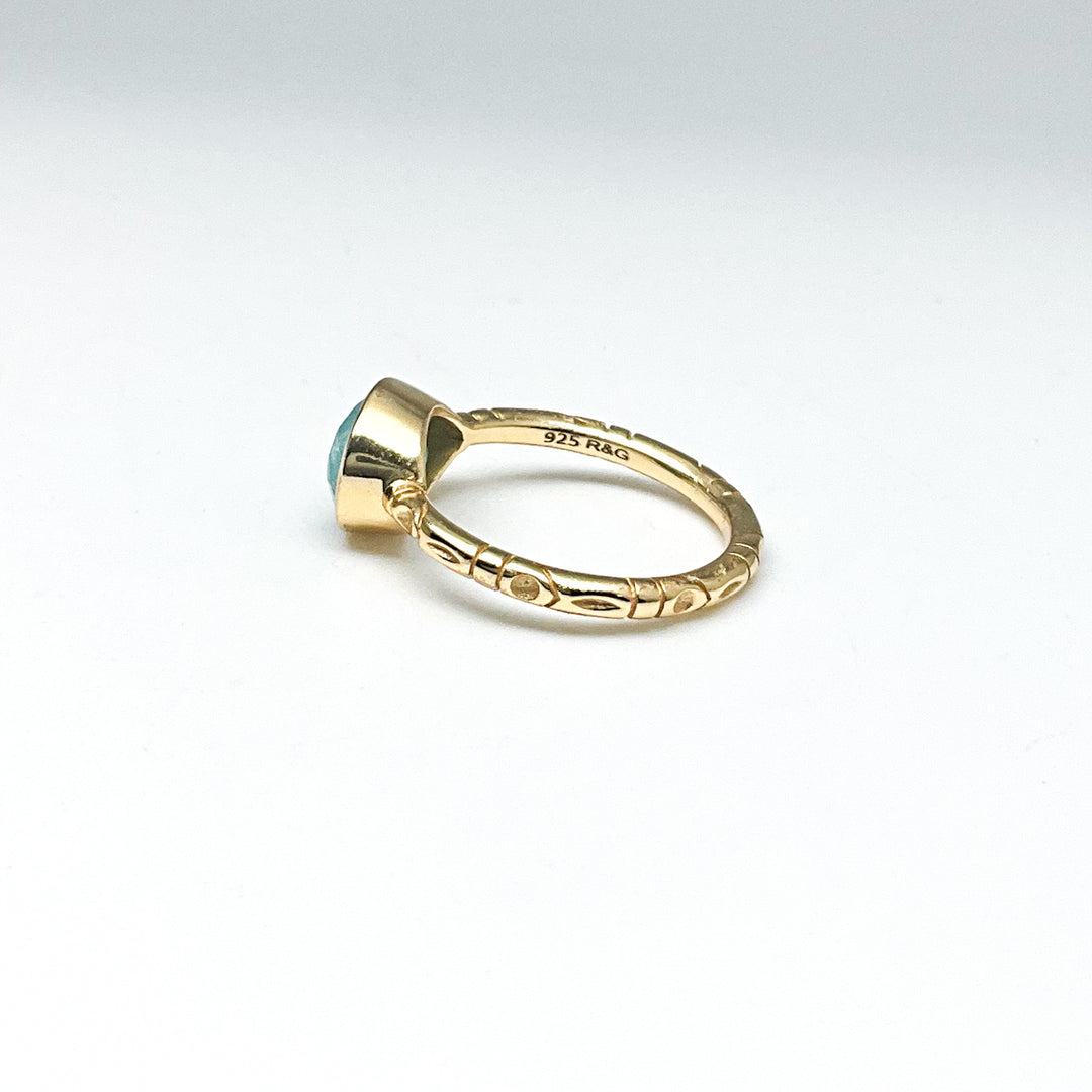 Amazonite Gold Finish Ring