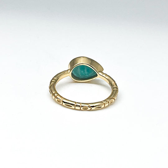 Amazonite Gold Finish Ring