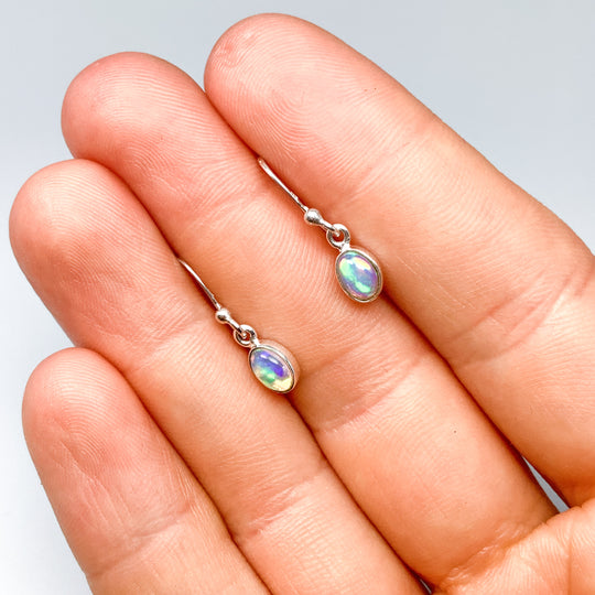 Ethiopian Fire Opal Dangle Earrings