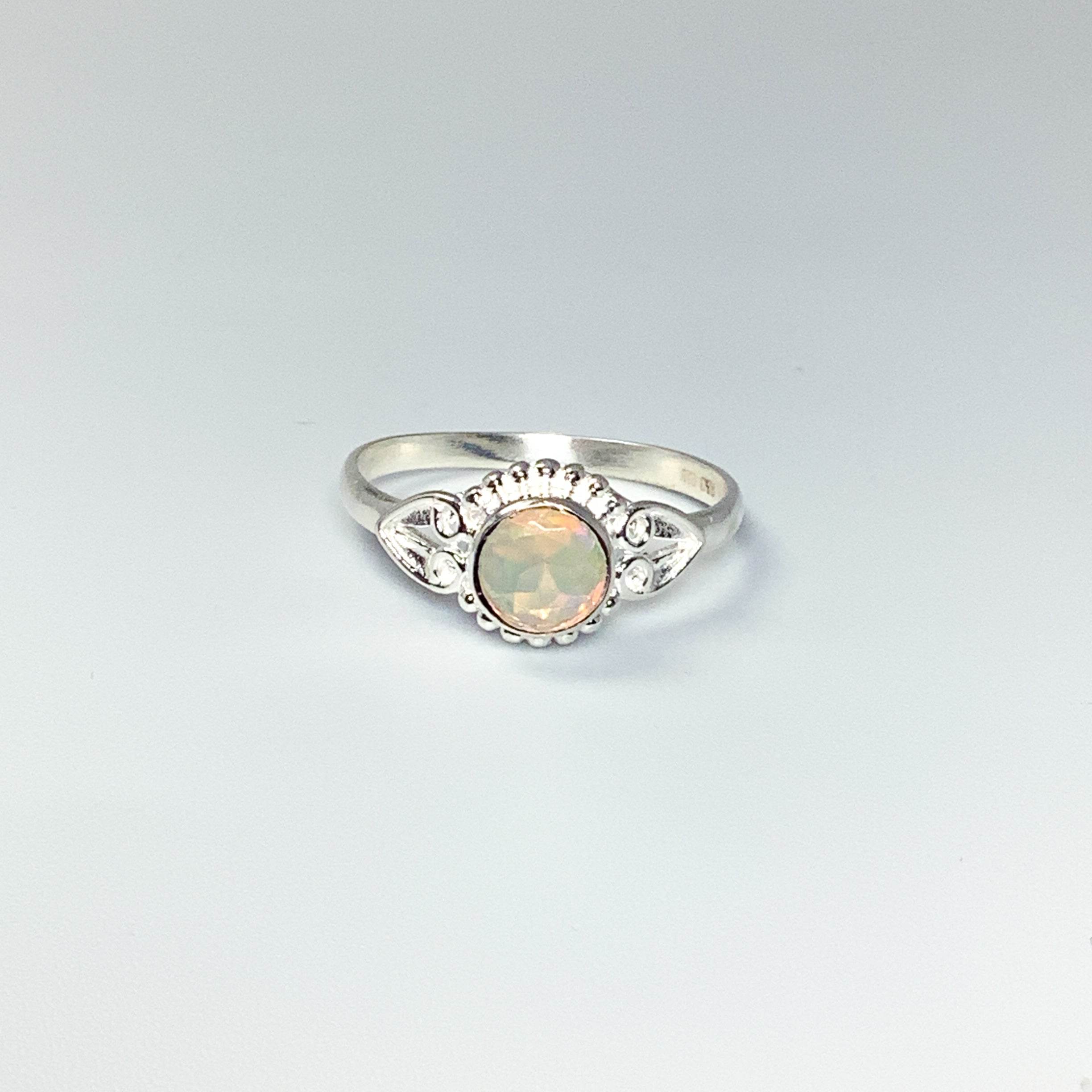 Faceted Ethiopian Fire Opal Ring - Rocks and Gems Canada
