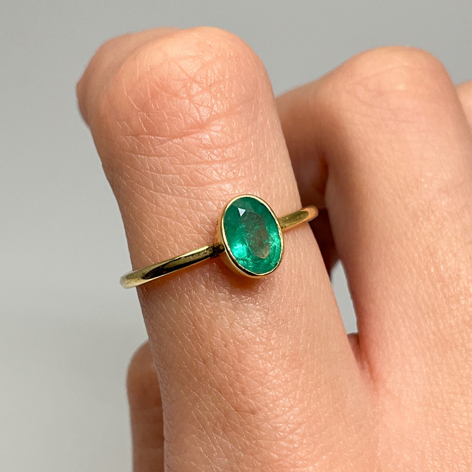 Gold Plated Emerald Ring - Rocks and Gems Canada