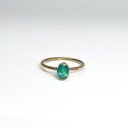 Gold Plated Emerald Ring - Rocks and Gems Canada