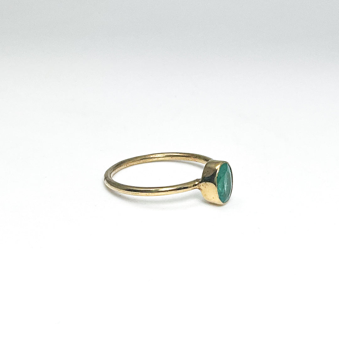 Gold Plated Emerald Ring - Rocks and Gems Canada