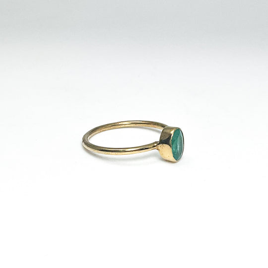 Gold Plated Emerald Ring - Rocks and Gems Canada