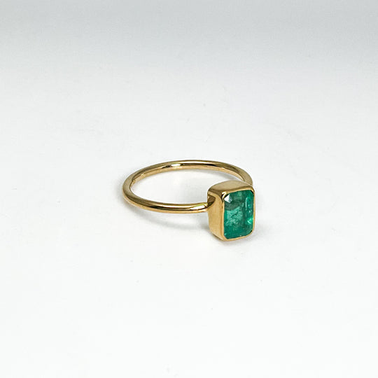 Gold Plated Emerald Ring - Rocks and Gems Canada