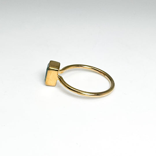 Gold Plated Emerald Ring - Rocks and Gems Canada